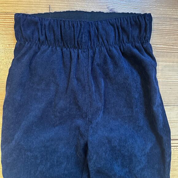 Dark blue corduroy large flare elastic waistband pant SIZE M - Picture 2 of 5